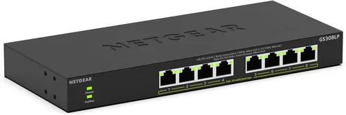 Miniatura 10 de NETGEAR Switch Essentials no administrado PoE+ Gigabit Ethernet de 8 puertos (GS308PP) – con 8 x PoE+ @ 83W, montaje en escritorio o pared