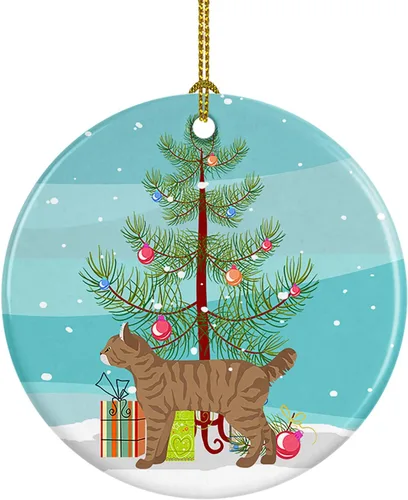 Miniatura 226 de Caroline's Treasures Adorno de cerámica con texto en inglés "Merry Christmas" para colgar en el árbol de Navidad, decoración para el hogar, Navidad