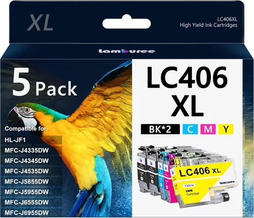 Miniatura 8 de LC406XL - Cartuchos de tinta con repuesto de alto rendimiento para Brother LC406 XL, funcionan con impresoras MFC-J4335DW MFC J4535DW MFC-J5855DW