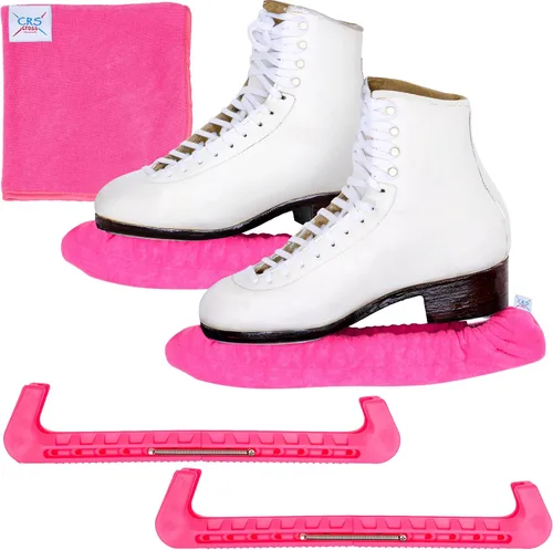 Miniatura 12 de CRS Cross - Juego de regalo de protectores de patines sobre hielo, guardas de tela y toallas, cubiertas suaves para cuchillas de patinaje artístico