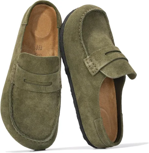 Miniatura 11 de Project Cloud – Zuecos estilo mocasín para mujer de cuero 100% auténtico, con espuma viscoelástica, resistentes al agua, tipo slip-on