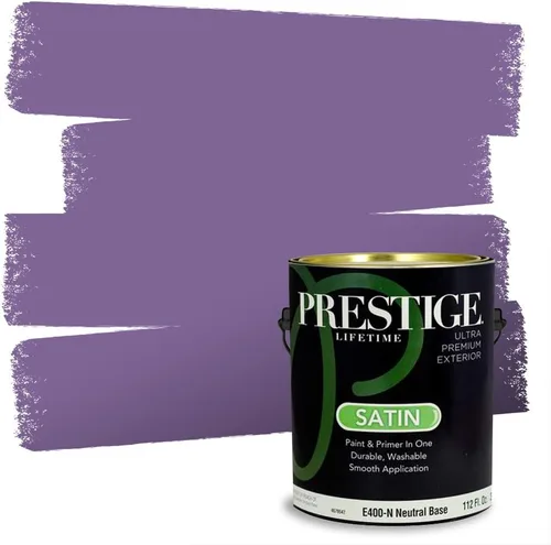 Miniatura 60 de PRESTIGE Pinturas de pintura interior e imprimación en uno, 1 galón, plano, combinación comparable de Sherwin Williams* Kimono Violet*