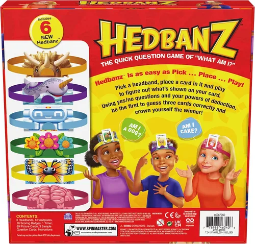 Miniatura 9 de Spin Master Games, Hedbanz Edición 2023 con nuevas cartas, juego de mesa de adivinanzas de imágenes, para familia y niños, 2-6 jugadores