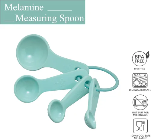 Miniatura 3 de UP ware - Juego de 4 cucharas medidoras de melamina líquida y seca multiusos para el hogar, herramientas esenciales para cocinar y hornear, cucharas