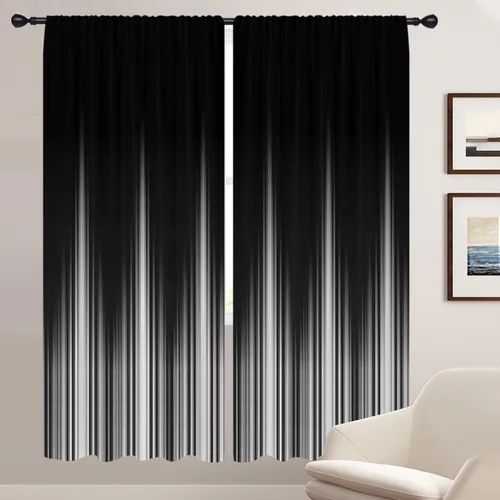 Miniatura 20 de Coxila Cortinas 100% opacas en negro y beige de 42 x 63 pulgadas, cortinas góticas degradadas con aislamiento térmico para dormitorio