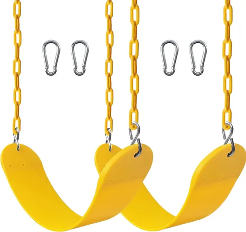 Miniatura 11 de Sunnyglade Juego de 2 columpios resistentes con cadena de 66 pulgadas, accesorios de repuesto con ganchos a presión, soporta 250 libras (2, verde)