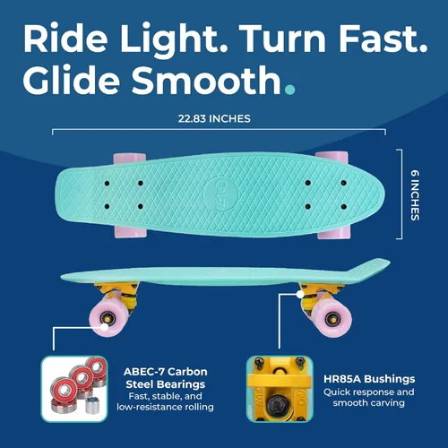 Miniatura 3 de Cal 7 - Patineta cruiser mini de plástico completa de 22 pulgadas