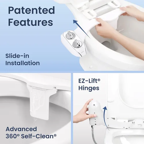 Miniatura 3 de LUXE Bidet NEO 120 Plus - Boquilla única, accesorio de bidé no eléctrico para asiento de inodoro, instalación deslizante patentada, autolimpieza