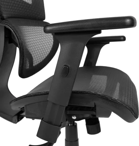 Miniatura 7 de Flash Furniture LO Silla de oficina ergonómica de malla con inclinación sincronizada 2 a 1, reposacabezas ajustable, soporte lumbar y brazos