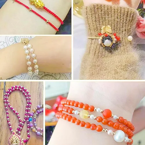 Miniatura 7 de 2500 cuentas espaciadoras de metal de 0.079 pulgadas chapadas en metal, redondas, lisas, sueltas, para hacer pulseras, topes, cuentas espaciadoras