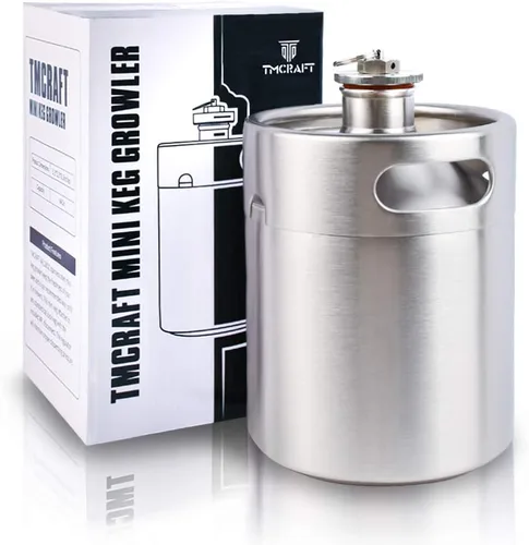 TMCRAFT Mini barril de acero inoxidable de 64 onzas, jarra de cerveza portátil con válvula de escape diseñada para mantener la bebida fresca.