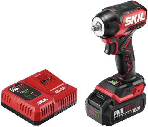 Miniatura 8 de SKIL PWR CORE 20 Kit de llaves de impacto de par medio de 20 V 1/2 pulgadas sin escobillas que incluye batería de 4.0 Ah y cargador automático
