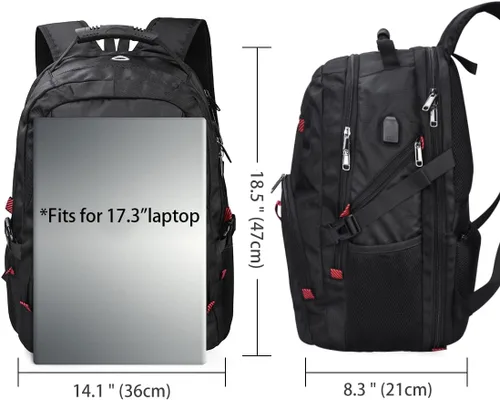 Miniatura 7 de NUBILY Mochila para laptop de 17 pulgadas, impermeable, extra grande, con aprobación TSA, antirrobo, para viajes, negocios universitarios, mochilas