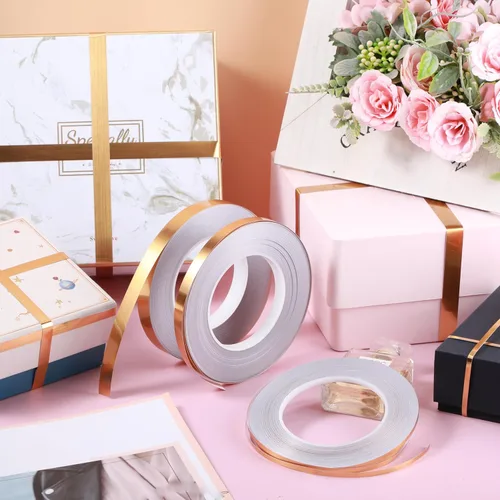Miniatura 4 de Zonon Cinta de película de poliéster autoadhesiva dorada de 3 tamaños, cinta washi dorada para muebles de automóvil, artes gráficas, decoración