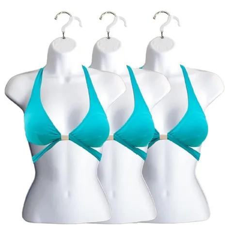 Miniatura 11 de Maniquí femenino con espalda hueca y cuerpo apilable con ganchos para colgar para exhibición de camisetas, encimera, ferias de manualidades, fotos