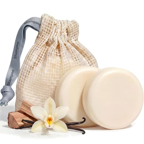 Vove Juego de barra de champú (2 barras + bolsa de almacenamiento), champú sólido sin sulfato para el crecimiento y la fuerza del cabello, proteína