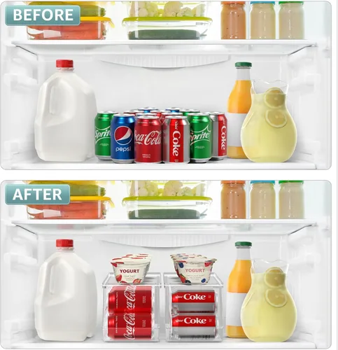 Miniatura 5 de Sorbus Organizador de latas de soda para refrigerador, dispensador de latas apilable con tapa para refrigerador, despensa, congelador, capacidad