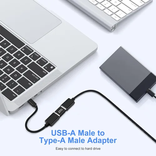 Miniatura 3 de Paquete de 2 adaptadores USB 3.0/3.1 macho a macho y adaptador OTG 3.0 USB A a A, extensión o expansión