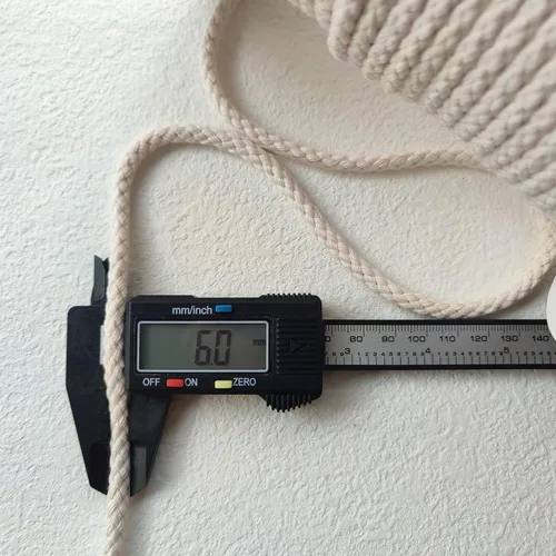 Miniatura 4 de Cordón de macramé trenzado de 6 mm x 96 yardas, color beige, cuerda de algodón natural no blanqueada, cuerda trenzada para manualidades, cuerda