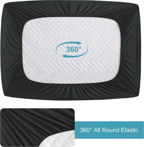 Miniatura 5 de NTBAY Protector de colchón impermeable, funda de colchón acolchada individual ajustable con bolsillo profundo de 15 pulgadas - lavable a máquina