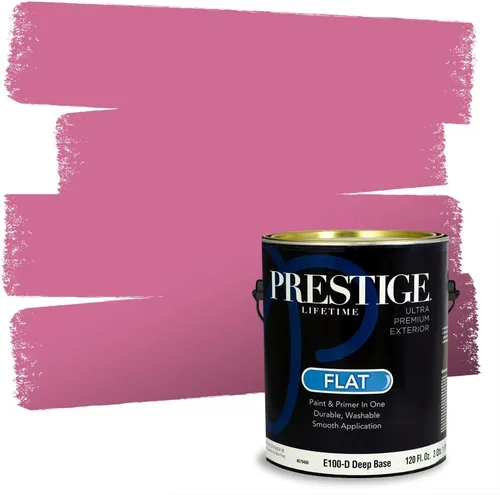 Miniatura 54 de Prestige Paints E100-T-SW6591 Pintura exterior e imprimación en uno, 1 galón, plano, combinación comparable de Sherwin Williams Amaryllis, 1 galón