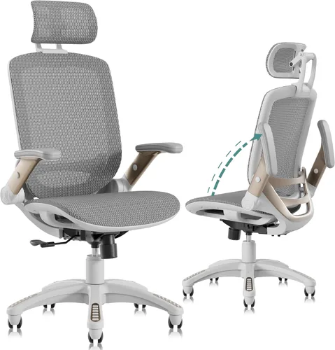 Miniatura 22 de GABRYLLY Silla de Oficina Ergonómica, Silla de Escritorio de Respaldo Alto para el Hogar con Reposacabezas, Brazos Abatibles, Bloqueo de Inclinación