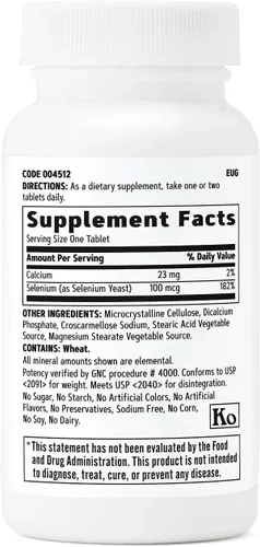 Miniatura 2 de GNC Selenio 100mcg Vegetariano - 100 Tabletas