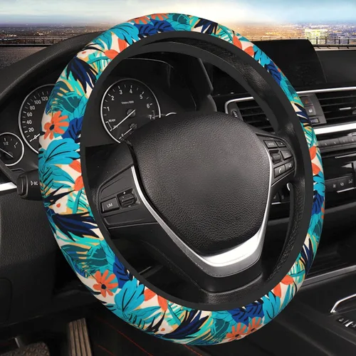 Miniatura 9 de Funda para volante de automóvil, protector antideslizante universal de 15 pulgadas de estilo bohemio oscuro, accesorios elásticos para auto