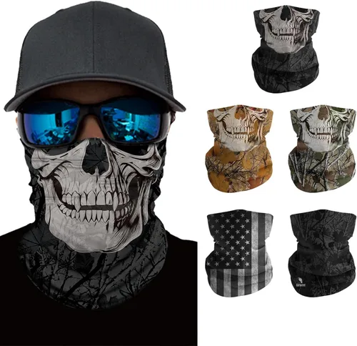 Miniatura 16 de Máscara facial para hombres y mujeres, protección solar UPF 30+, transpirable, bandana para motocicleta, senderismo, pesca