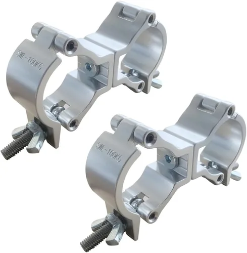 Miniatura 18 de Abrazaderas giratorias dobles de alta resistencia, abrazadera de poste de aluminio negro y montaje de luz de abrazadera, gancho de 110 libras