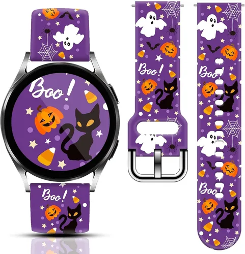 Miniatura 9 de 20mm Banda de reloj para festividades de Navidad, Halloween y Acción de Gracias Compatible con Samsung Galaxy Watch 7/6/5/4 de 40 mm, 44 mm/Watch 6