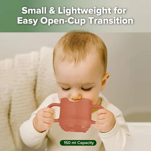 Miniatura 2 de Taza de entrenamiento de silicona para bebés haakaa, taza abierta de aprendizaje para niños pequeños de 6 meses en adelante, a prueba de caídas, sin