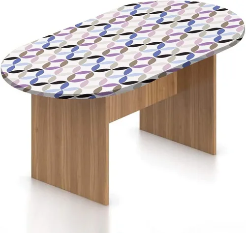 Miniatura 20 de XISUNYA Mantel ovalado ajustable para patio, mantel geométrico de poliéster elástico, mantel ajustable con estampado tribal, se adapta a mesas