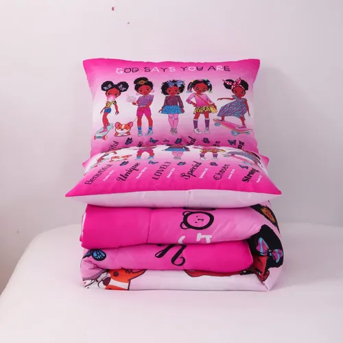 Miniatura 8 de Juego de edredón GRAT TIOC Black Girl Magic para niñas adolescentes y niños pequeños, tamaño queen, juego de ropa de cama para niña, juego