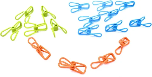 Miniatura 3 de Paquete de 30 pinzas de metal para ropa, multiusos, de colores, clips de alambre de acero, soportes en cesta para línea de ropa, sellado de bolsas