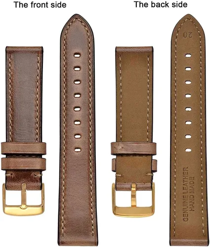 Miniatura 3 de BISONSTRAP Correa de reloj de cuero de 0.709 in, 0.748 in, 0.787 in, 0.827 in, 0.866 in, 0.906 in, 0.945 in, correas de reloj antiguas para hombres