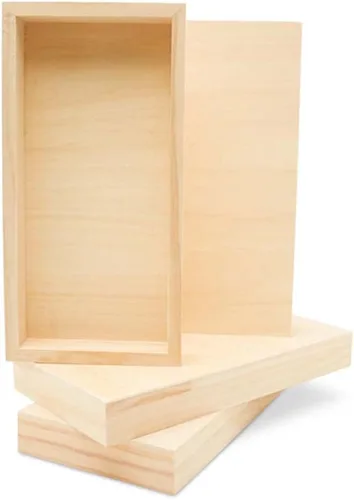 Miniatura 15 de Panel de pintura de abedul de 11 x 14 x 1-1/2 pulgadas, paquete de 3 tableros de lienzo de madera para pintar, carteles en blanco para manualidades