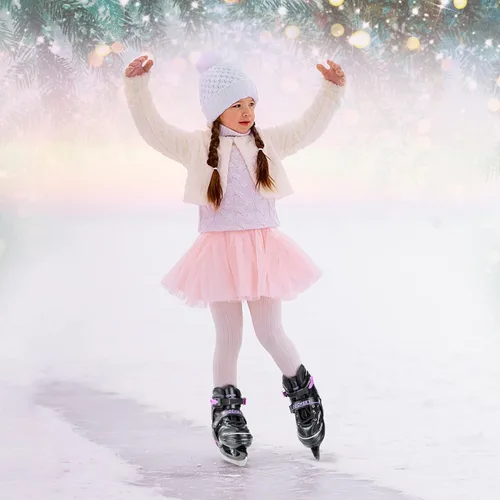 Miniatura 8 de Patines de hielo ajustables OBENSKY para niños, niños y niñas con bolsa para patines, 4 tallas ajustables, patines de hielo para niños