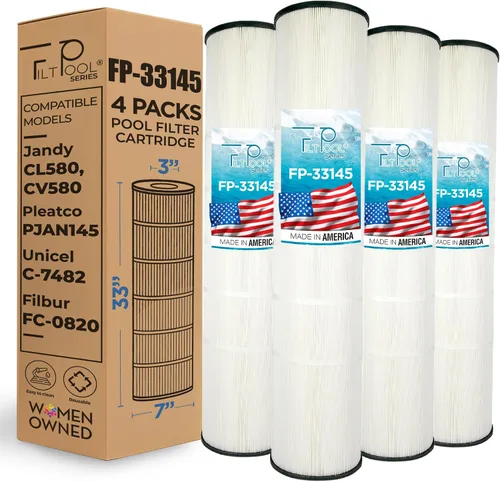 Miniatura 15 de FP-2785 - Cartucho de filtro de piscina paquete de 4 para Jandy CL340 Sustituye a R0554500 Filtración eficiente, fácil ajuste Filtpool