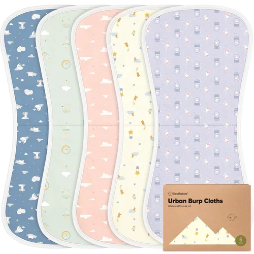 Miniatura 31 de Paños orgánicos para bebés, niños y niñas, paquete de 5, ultra absorbente, paño para eructar, ropa para recién nacidos, toalla para la leche, babero