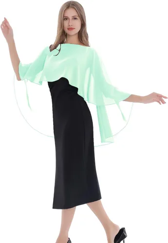Miniatura 3 de Chales y envolturas para vestidos de noche para mujer, chal suave de dama de honor, capa de gasa, cubierta de boda