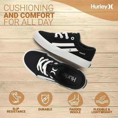 Miniatura 5 de Hurley Boardy - Tenis de skater con cordones, tenis bajos con cordones, a la moda, para niños y niñas, ligeros, clásicos, casuales, para niños