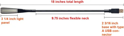 Miniatura 6 de Lámpara de lectura USB con interruptor táctil regulable de 14 LED y cuello de cisne flexible para laptop, computadora de escritorio, PC