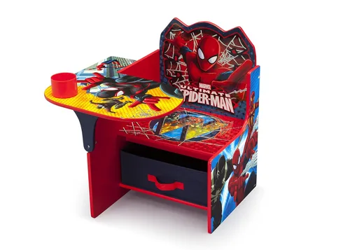 Miniatura 5 de Delta Children Cama de plástico para niños pequeños, Marvel Spider-Man y escritorio con silla con contenedor de almacenamiento, certificado