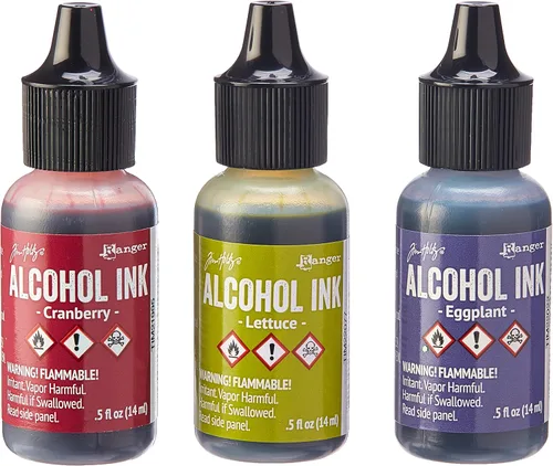 Ranger Adirondack - Tinta de alcohol (1/2 onza), paquete de 3 unidades, mercado de granja, arándano, lechuga y berenjena