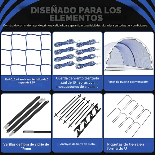 Miniatura 3 de Jaula de Bateo Portátil de 22 pies x 12 pies x 8 pies para Béisbol y Sóftbol – Jaula de Golpeo Fácil de Instalar con Agujero para Máquina