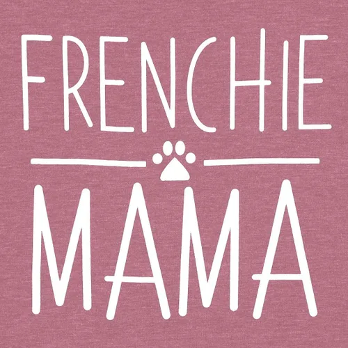 Miniatura 18 de Camiseta de manga corta con texto en inglés «Frenchie Mama», con estampado de letras para mujer, estilo casual