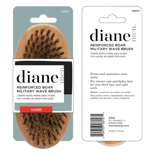 Miniatura 6 de Diane Cepillo de cerdas de jabalí reforzadas para hombres y peluqueros, cerdas duras para cabello grueso a grueso, uso para desenredar, alisar