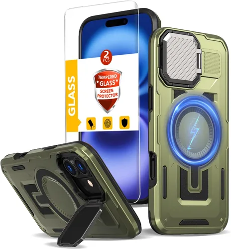 Miniatura 21 de Funda magnética para Google Pixel 9A compatible con cargador inalámbrico MagSafe, para Pixel 9A, funda de teléfono integrada de 360 °, con 2