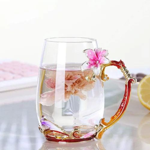 Miniatura 4 de Taza de té, Regalos para el Día de la Madre, Tazas de café, Taza de té de cristal con flor de lirio, Ideas únicas personalizadas para regalos